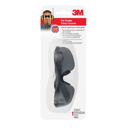 Scotch 3M Safety Glasses Gray Lens Black/Gray Frame 1 pc 47011-WV6-NA